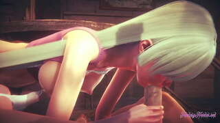 Nanatsu کوئی Taizai ٹرپل - الزبتھ چوستے اور داخل